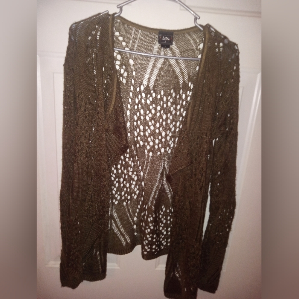 DayTrip Olive green Open  cardigan, Size Small 100% Acrylic